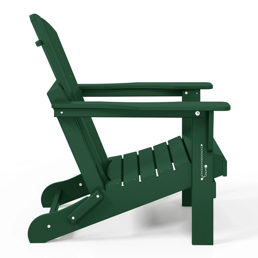 Polytrends Laguna Fade Resistant All Weather Outdoor Patio Folding Adirondack Chair