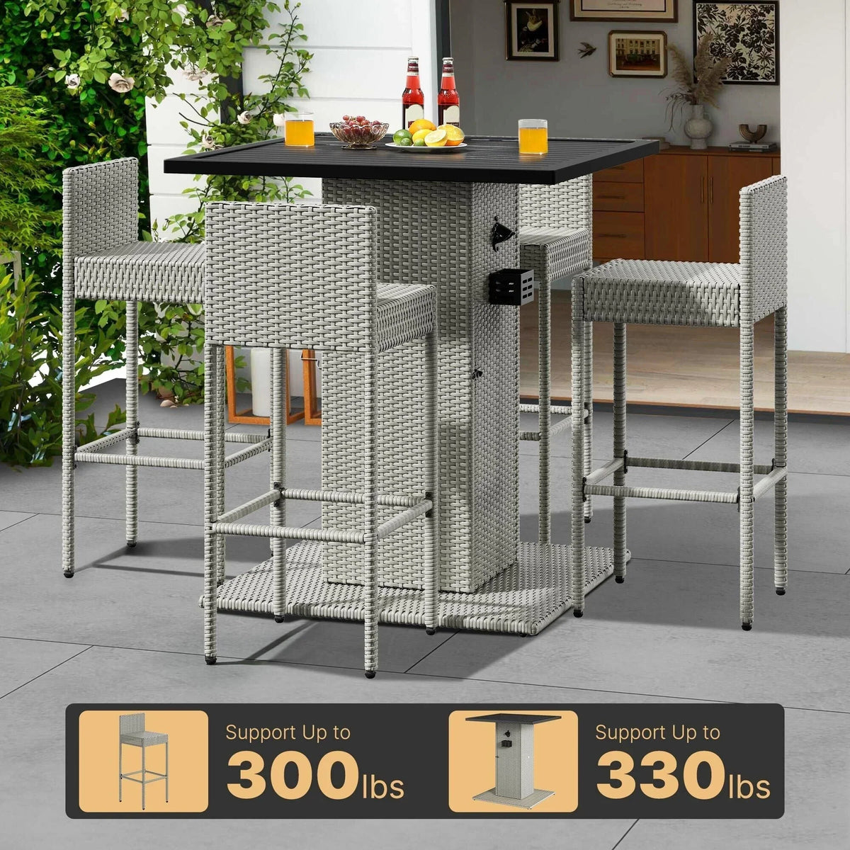 Moasis 5-teiliges Outdoor-Möbelset aus Rattan – 5-teilig