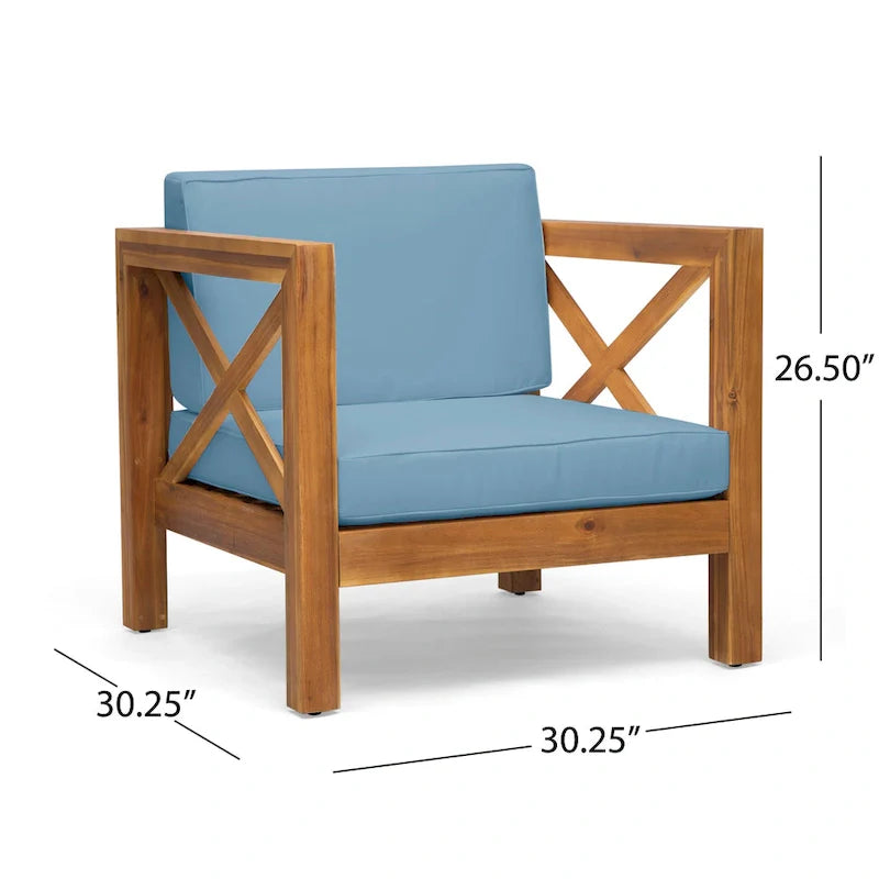 Set da conversazione da esterno Brava in legno di acacia, 6 pezzi, di Christopher Knight Home