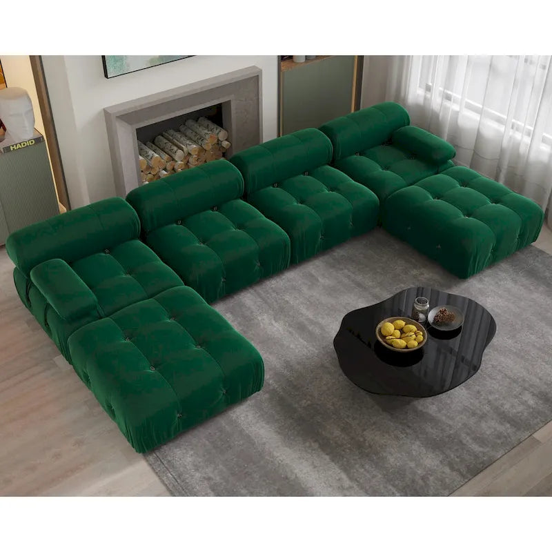 Canapé modulaire convertible 138, canapés en velours minimalistes en U