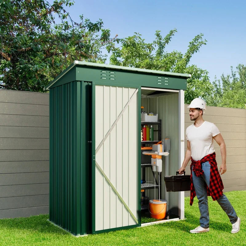 Metallgerätehaus für den Außenbereich, Gartengerätehaus mit abschließbarer Tür für Gartenmöbel und Werkzeuge