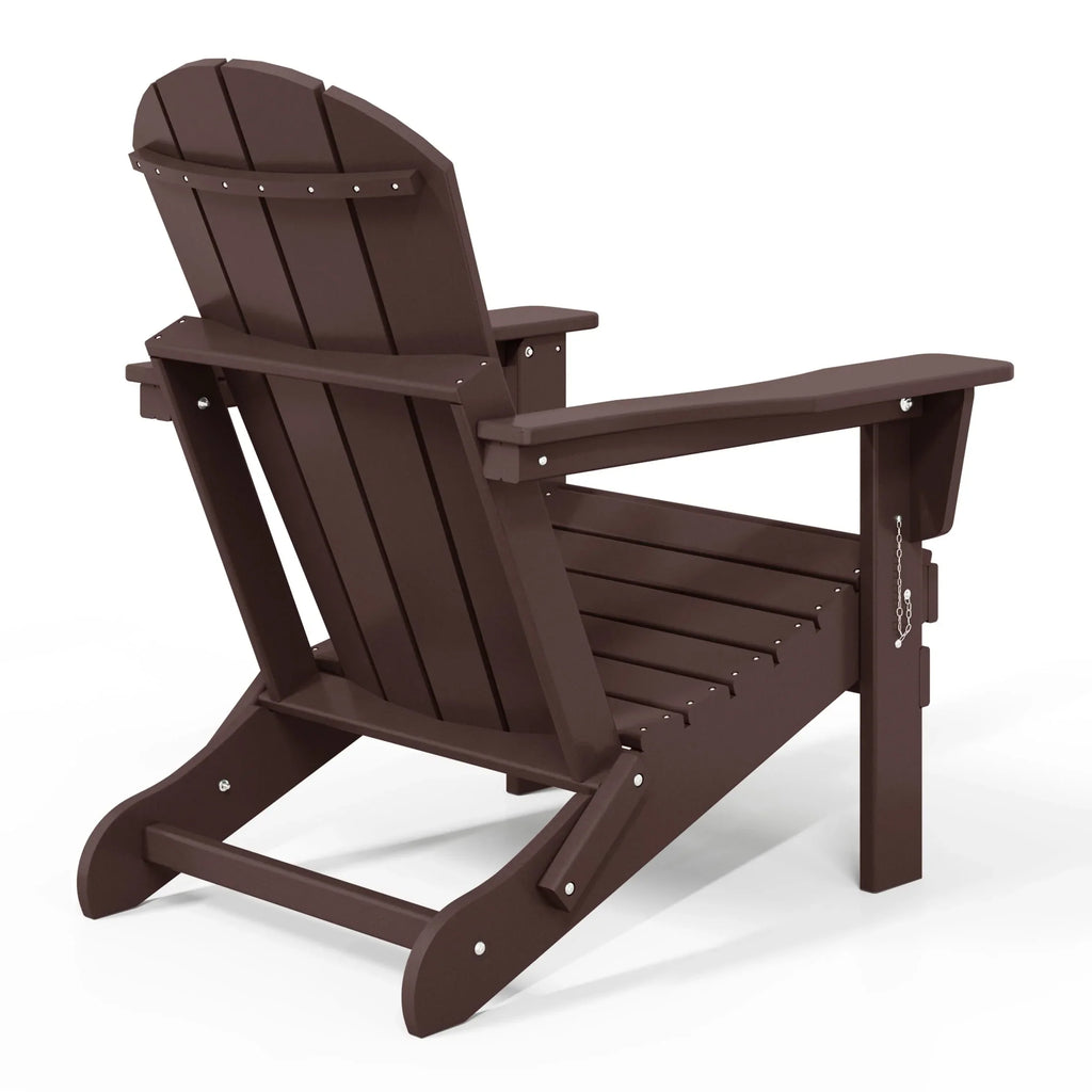Polytrends Laguna Fade Resistant All Weather Outdoor Patio Folding Adirondack Chair