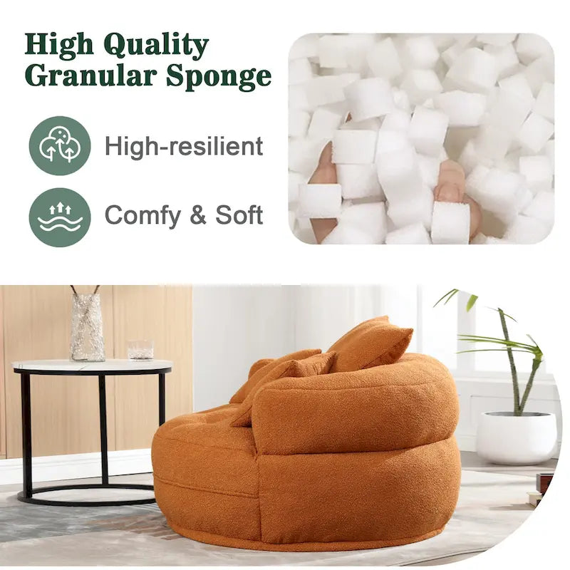 Runder Lazy-Sofa-Sessel -C Weiß/Blau/Grau/Gelb/Orange/Rosarot/Marineblau/Grün, Einzel- und Zweisitzer