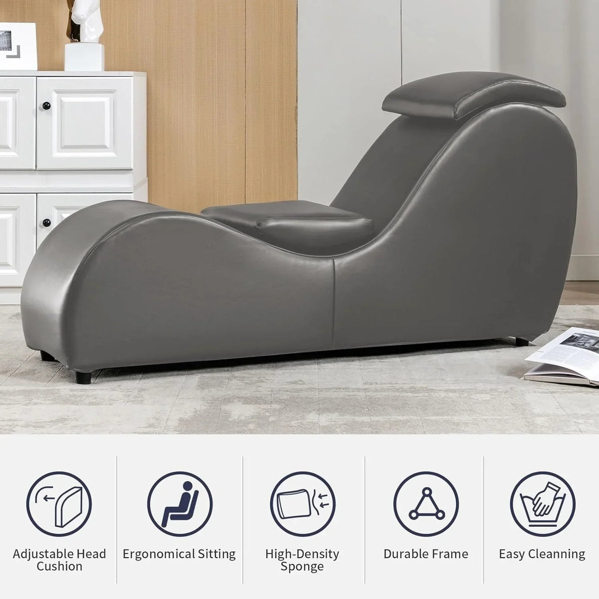 Chaise de yoga d’intérieur Mixoy, chaise longue de yoga incurvée pour s’étirer, faire de l’exercice et se détendre
