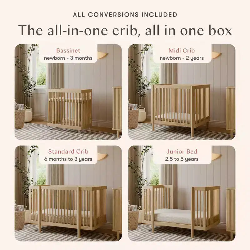 Berço convertível Babyletto Pogo 8 em 1 com kits de conversão para todas as fases