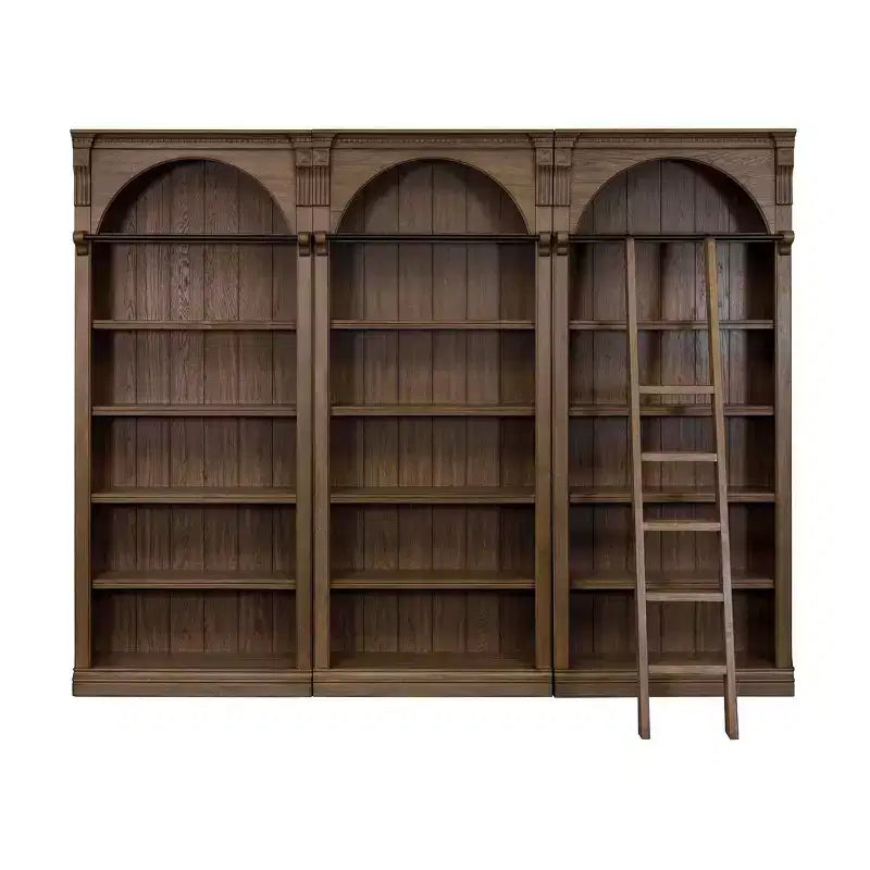Bibliothèque murale haute traditionnelle de 94 po, marron, collection Stratton - Martin Furniture