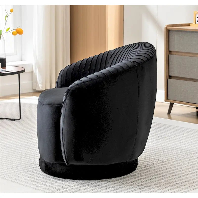 Petit fauteuil pivotant en velours Milvo