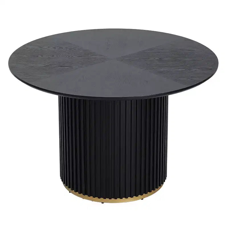 Conjunto de mesa de jantar redonda moderna de 5 peças Christopher Knight Home Shankar com cadeiras estofadas de madeira de seringueira