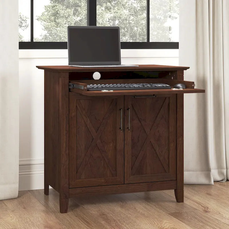 Bureau secrétaire Key West avec meuble de rangement, par Bush Furniture
