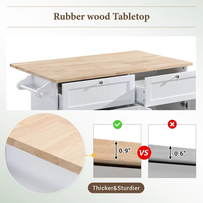 Conjunto de ilha de cozinha TOPMAX com aba rebatível e 2 lugares, conjunto de mesa de jantar com prateleira ajustável, gavetas e toalheiro