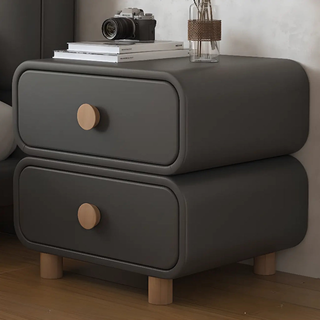 Mesa de cabeceira escandinava Pleather com acabamento em pele sintética