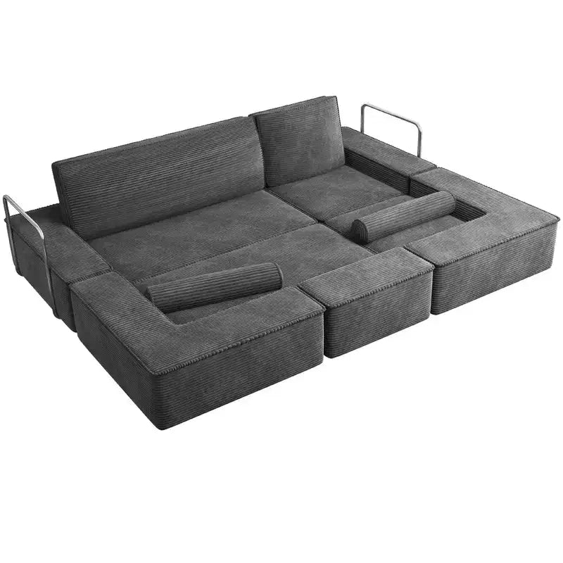 Sofá modular Cloud convertível, sofá modular confortável de veludo cotelê, sofá confortável com assento profundo e almofadas altas, fácil de montar