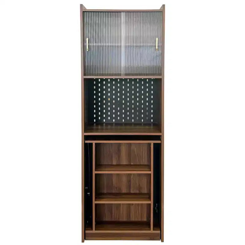 Tavolo da studio pieghevole moderno in legno Sinclair GDFStudio da 36" con spazio portaoggetti