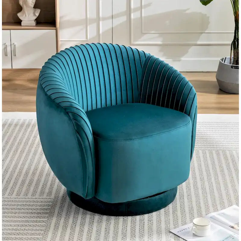 Petit fauteuil pivotant en velours Milvo