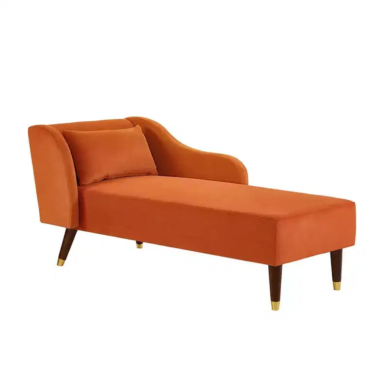 Moderner Samt-Chaiselongue-Sessel, gepolsterter Relaxsessel mit geschwungener Armlehne, Schlafsofa für Schlafzimmer, Büro oder Wohnzimmer