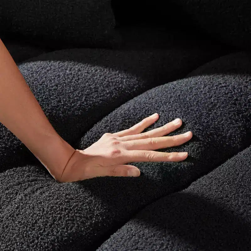 Divano moderno GDFStudio Alanna da 79,5 pollici, a 3 posti, rivestito in tessuto teddy con cuscini