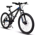 Mountain bike Okak da 27.5 pollici con doppi ammortizzatori anteriori e posteriori, bici da sterrato a 21 velocità con freni a disco meccanici, bici per adulti da uomo e donna
