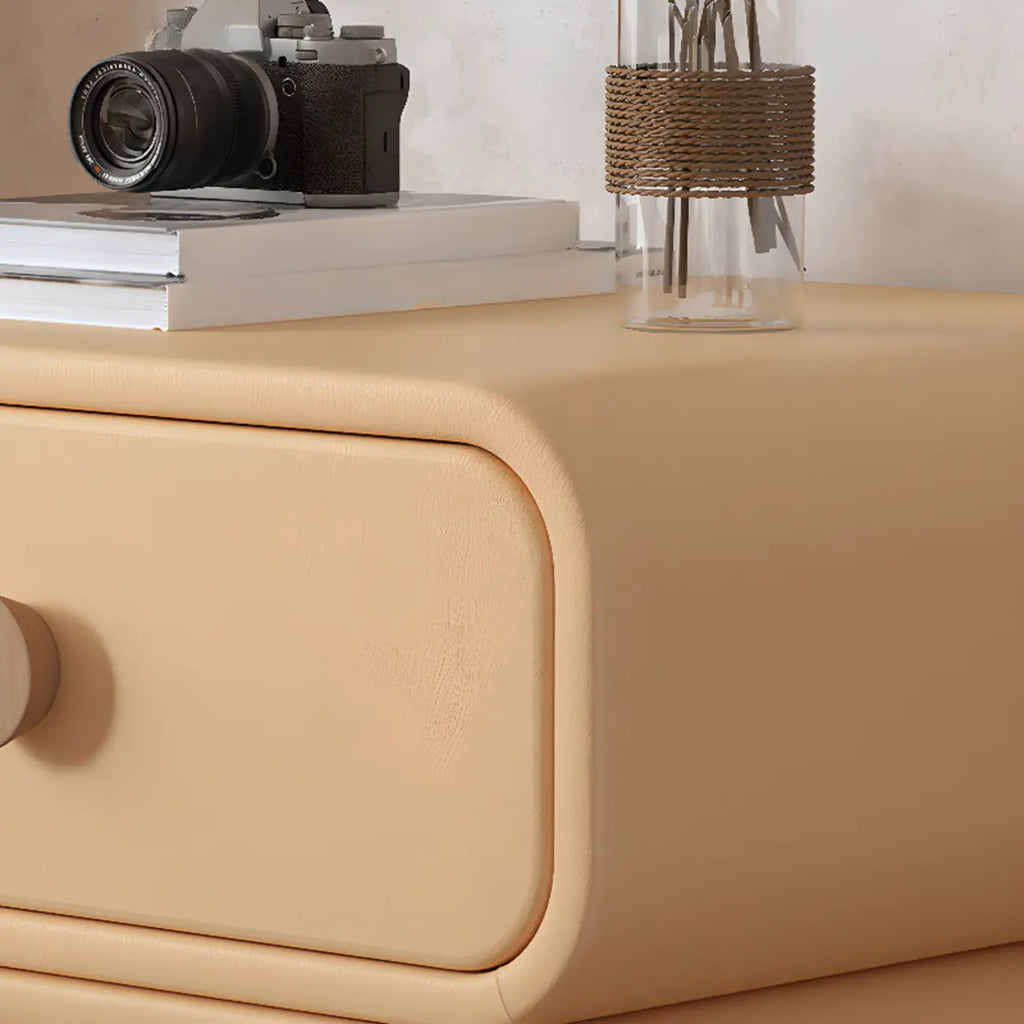 Mesa de cabeceira escandinava Pleather com acabamento em pele sintética