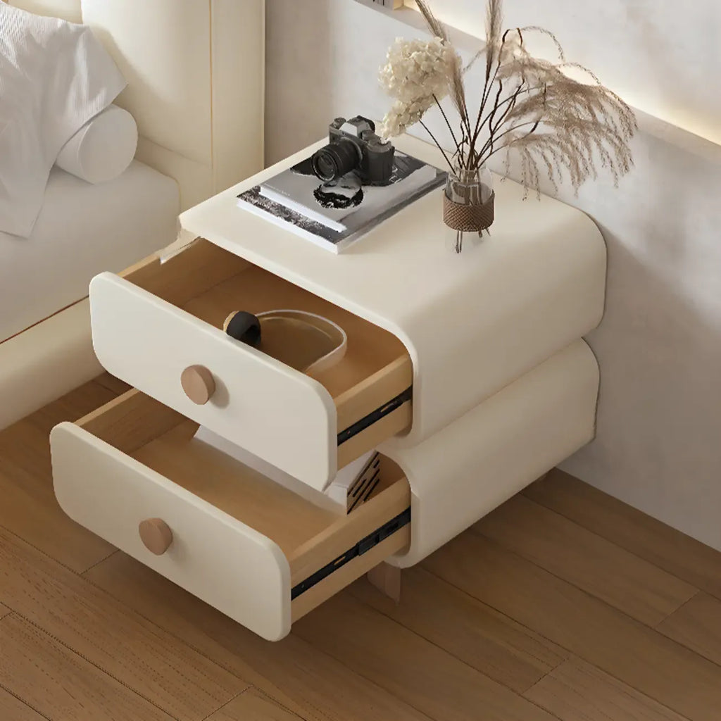 Mesa de cabeceira escandinava Pleather com acabamento em pele sintética