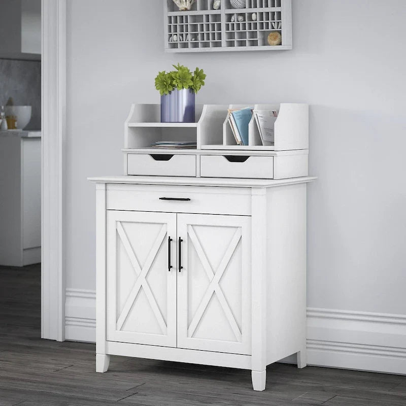 Bureau secrétaire Key West avec meuble de rangement, par Bush Furniture
