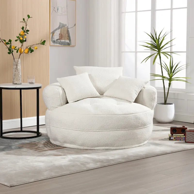 Runder Lazy-Sofa-Sessel -C Weiß/Blau/Grau/Gelb/Orange/Rosarot/Marineblau/Grün, Einzel- und Zweisitzer