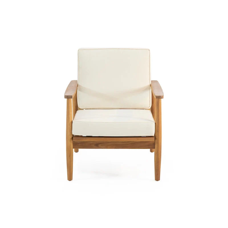 Conjunto de conversa para exterior Willowbrook em madeira de acácia, para 4 pessoas, da Christopher Knight Home