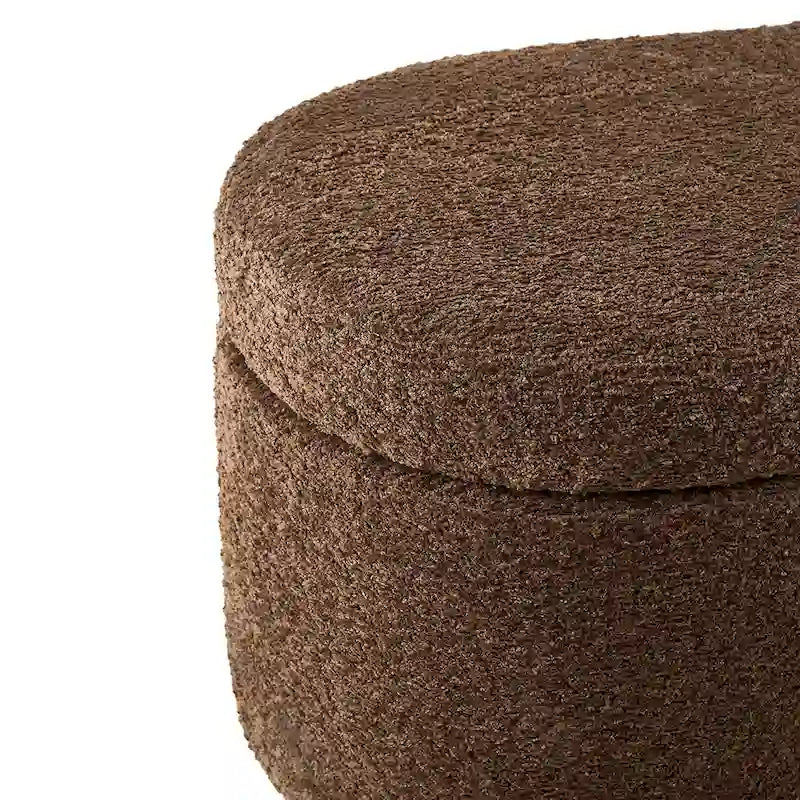 Banco de arrumação INK+IVY Bailey em bouclé taupe com tampo rebatível