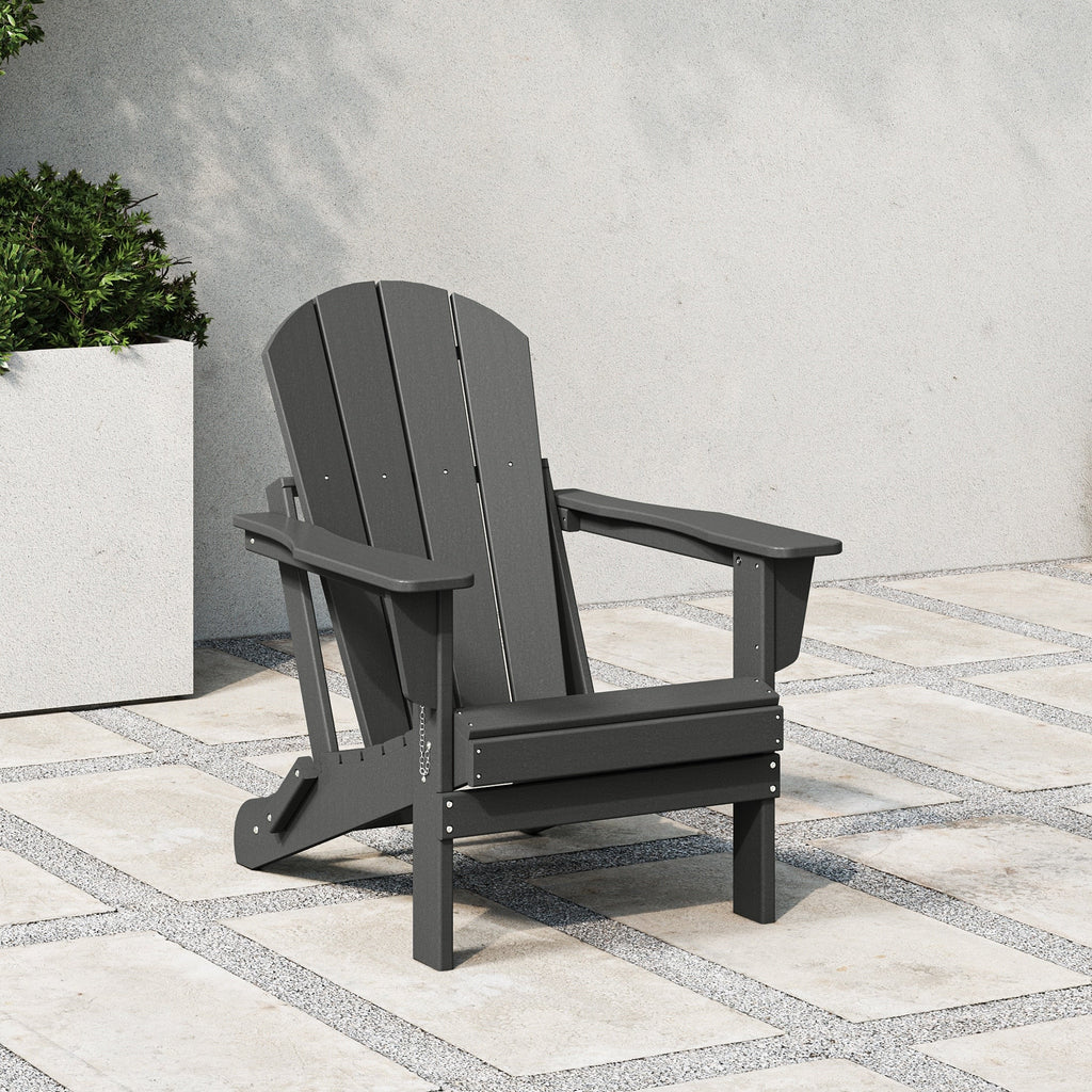 Polytrends Laguna Fade Resistant All Weather Outdoor Patio Folding Adirondack Chair