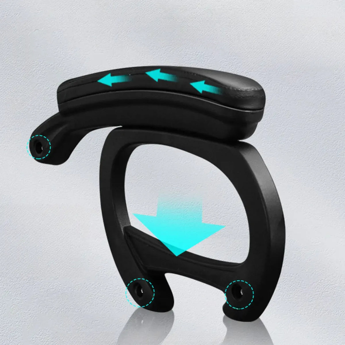 Ergonomické otočné kancelářské křeslo z černé kůže s podnožkou