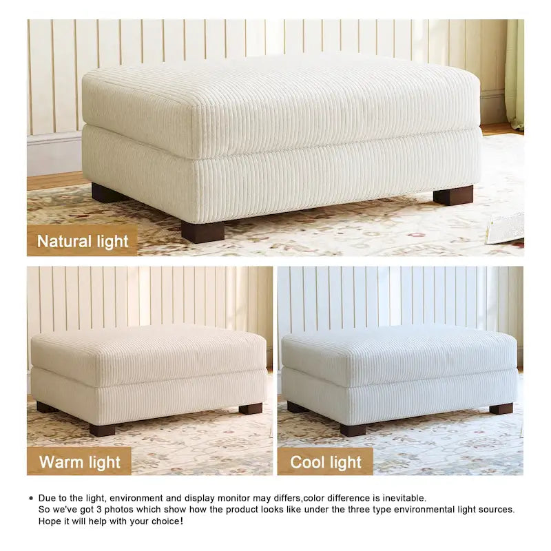 Pouf moderno oversize in tessuto a coste