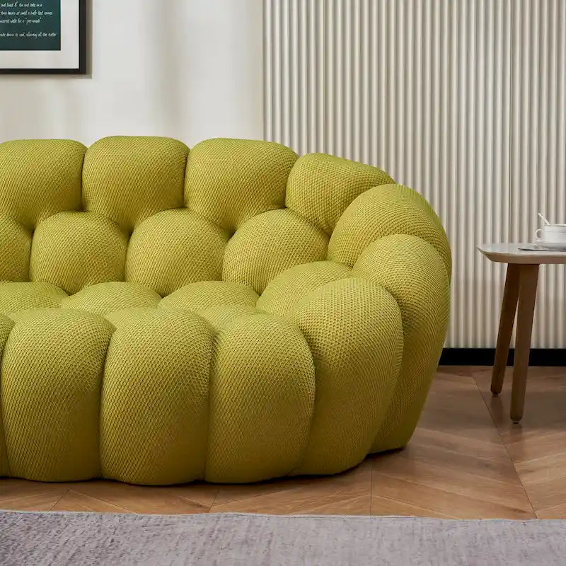 Sofá relax curvo Bubble de 2 lugares, em forma de favo de mel, com tecido têxtil 3D, para sala de estar, salão ou apartamento