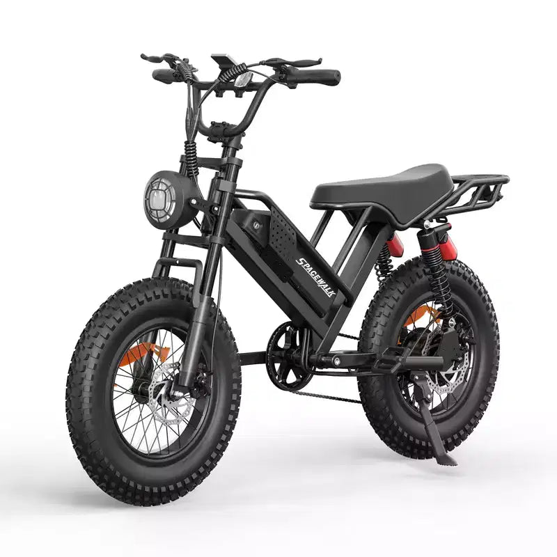 Elektrokolo Eilleo 20 s tlustými pneumatikami, motor 750W (špičkový výkon 920W), 24.9 mph, dojezd 5070 mil, baterie 48V 15.6Ah, odpružení vpředu i vzadu, Shimano 7 rychlostí