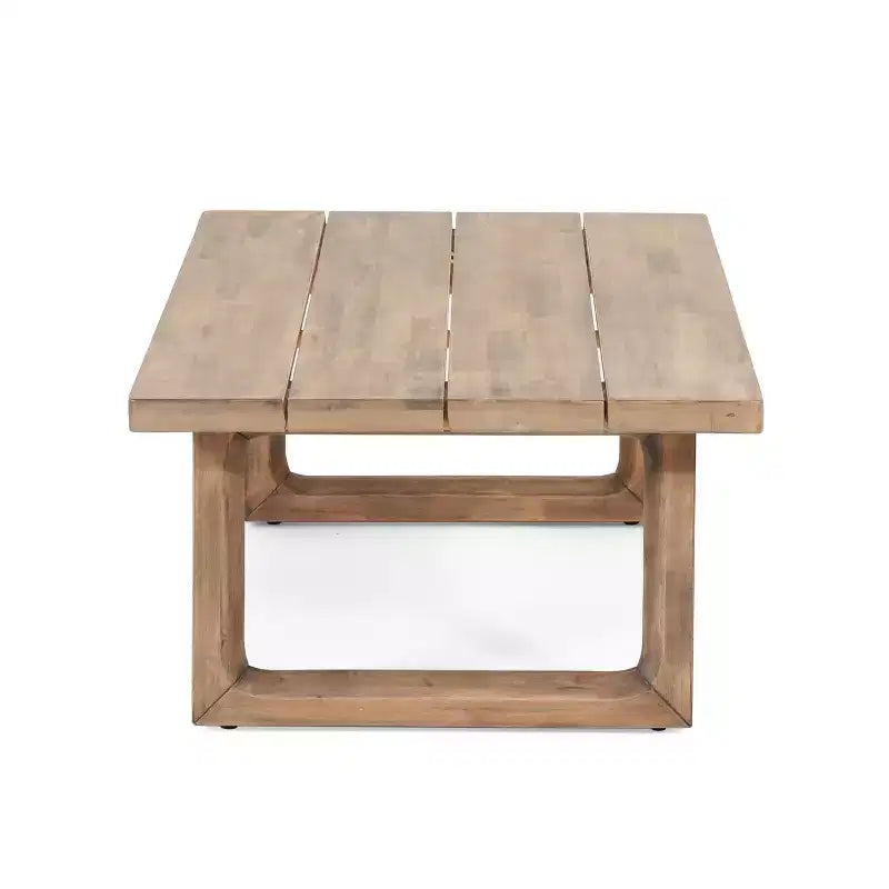 Set di mobili da giardino in legno di acacia, set da esterno con tavolino da caffè e morbidi cuscini per cortile, portico e balcone, beige - Merax