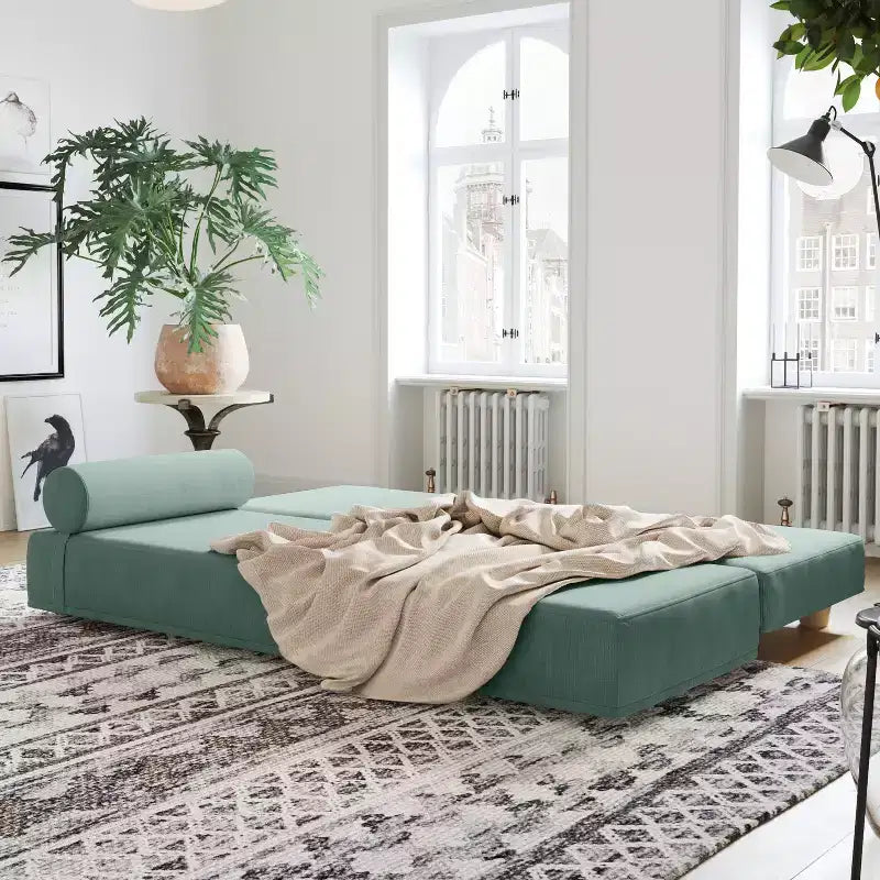 Letto da giorno / divano letto pieghevole matrimoniale - Microvelvet