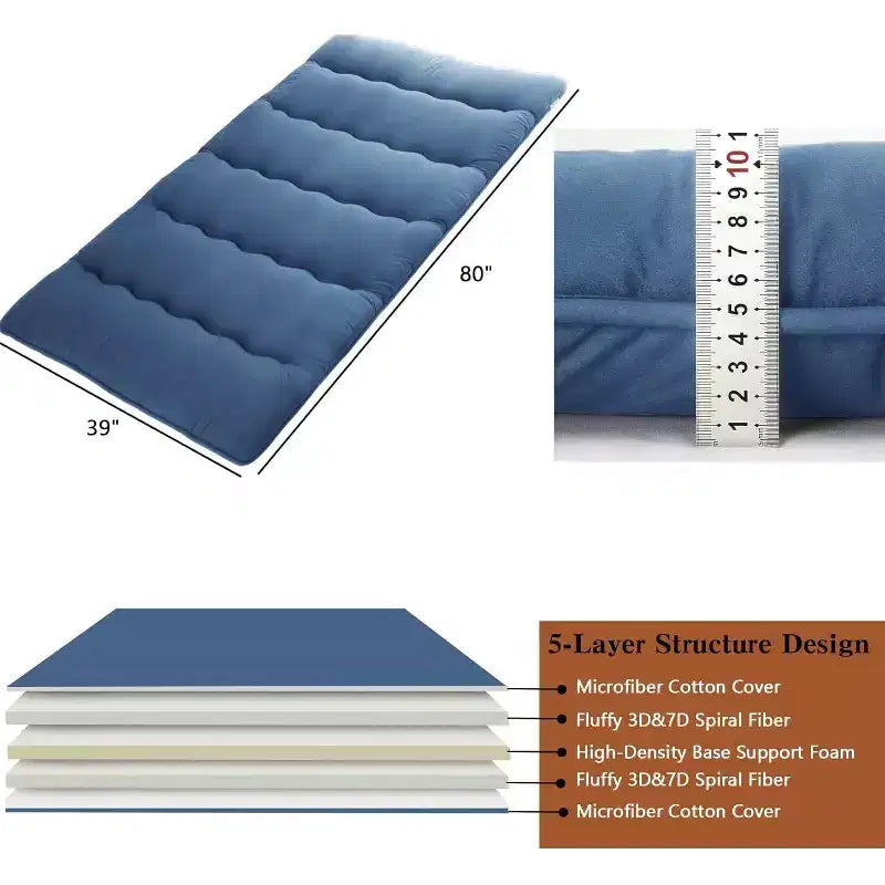 Colchão futon japonês, colchão dobrável para dormir no chão, esteira tatami para casa, colchão de campismo