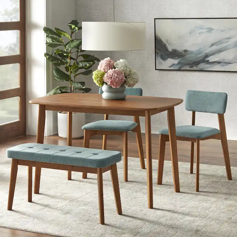 Set da pranzo Nettie in legno massello da 4 pezzi Simple Living