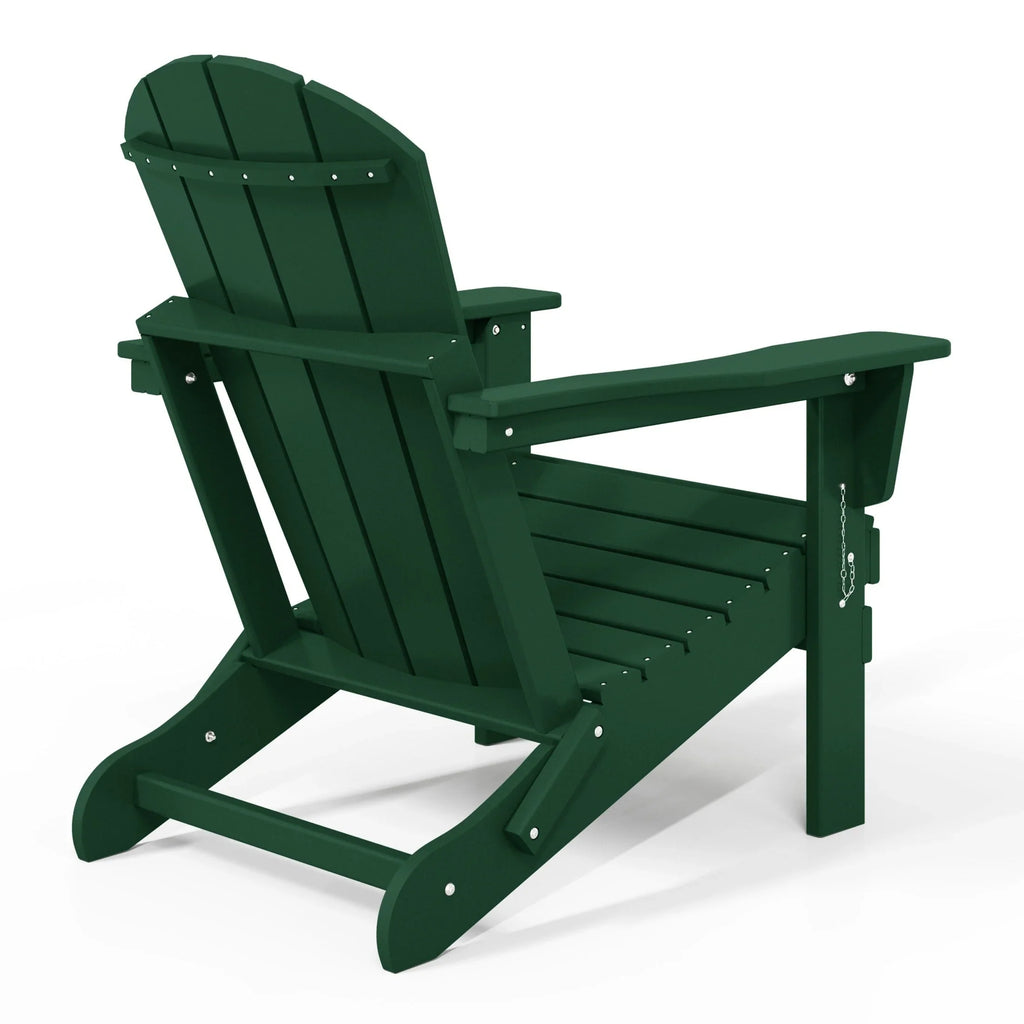 Polytrends Laguna Fade Resistant All Weather Outdoor Patio Folding Adirondack Chair