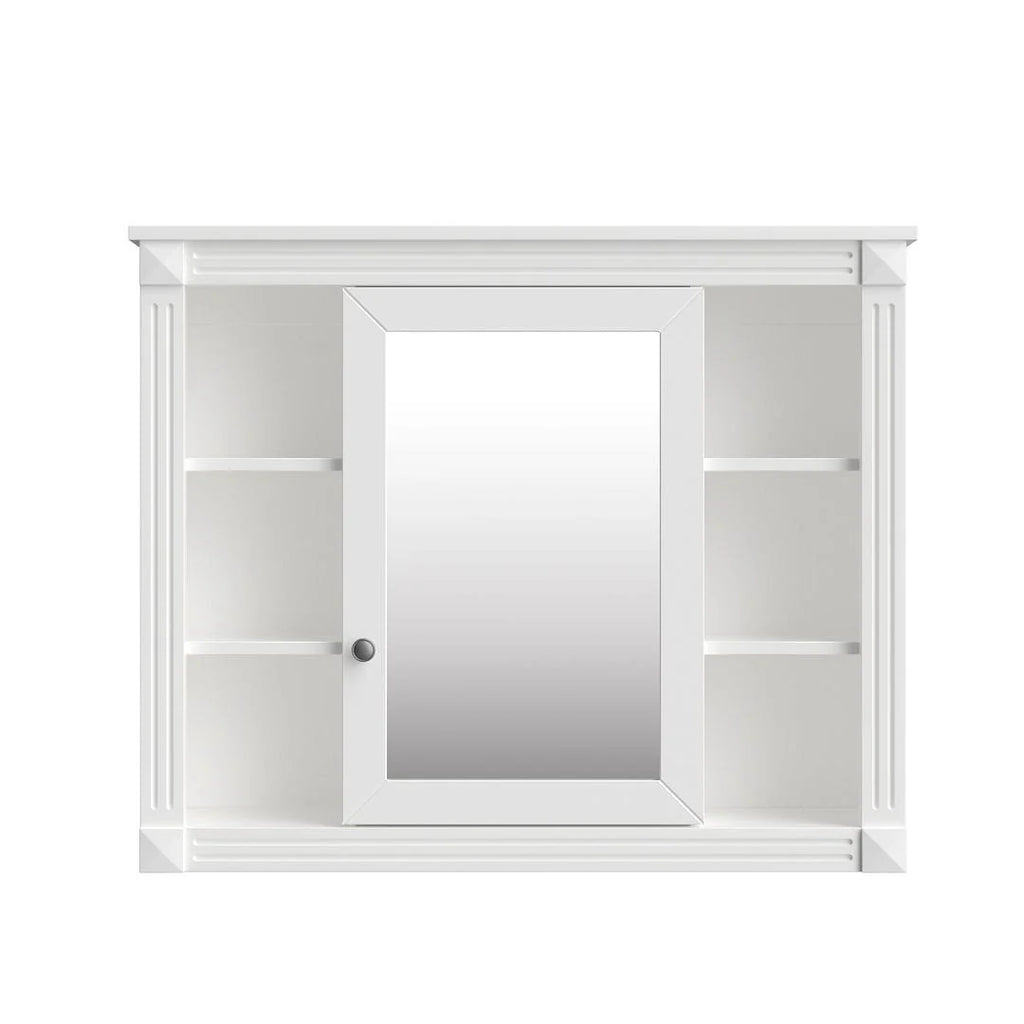 Moderne badkamermeubelset van 36 inch met wastafelblad, spiegelkast, 2 deuren en 2 laden