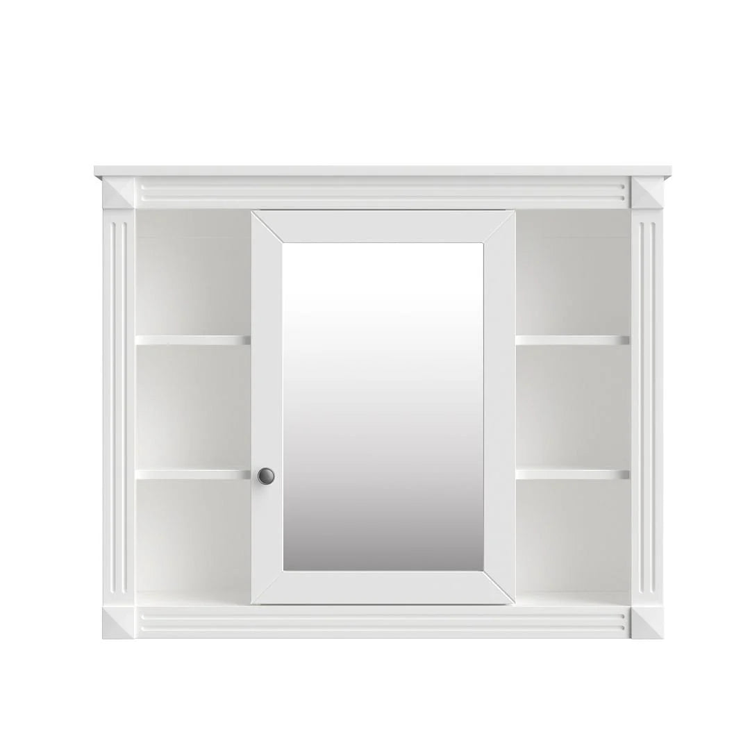 Moderne badkamermeubelset van 36 inch met wastafelblad, spiegelkast, 2 deuren en 2 laden