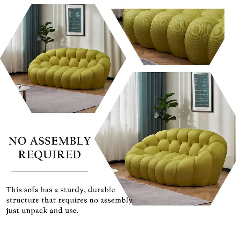 Sofá relax curvo Bubble de 2 lugares, em forma de favo de mel, com tecido têxtil 3D, para sala de estar, salão ou apartamento