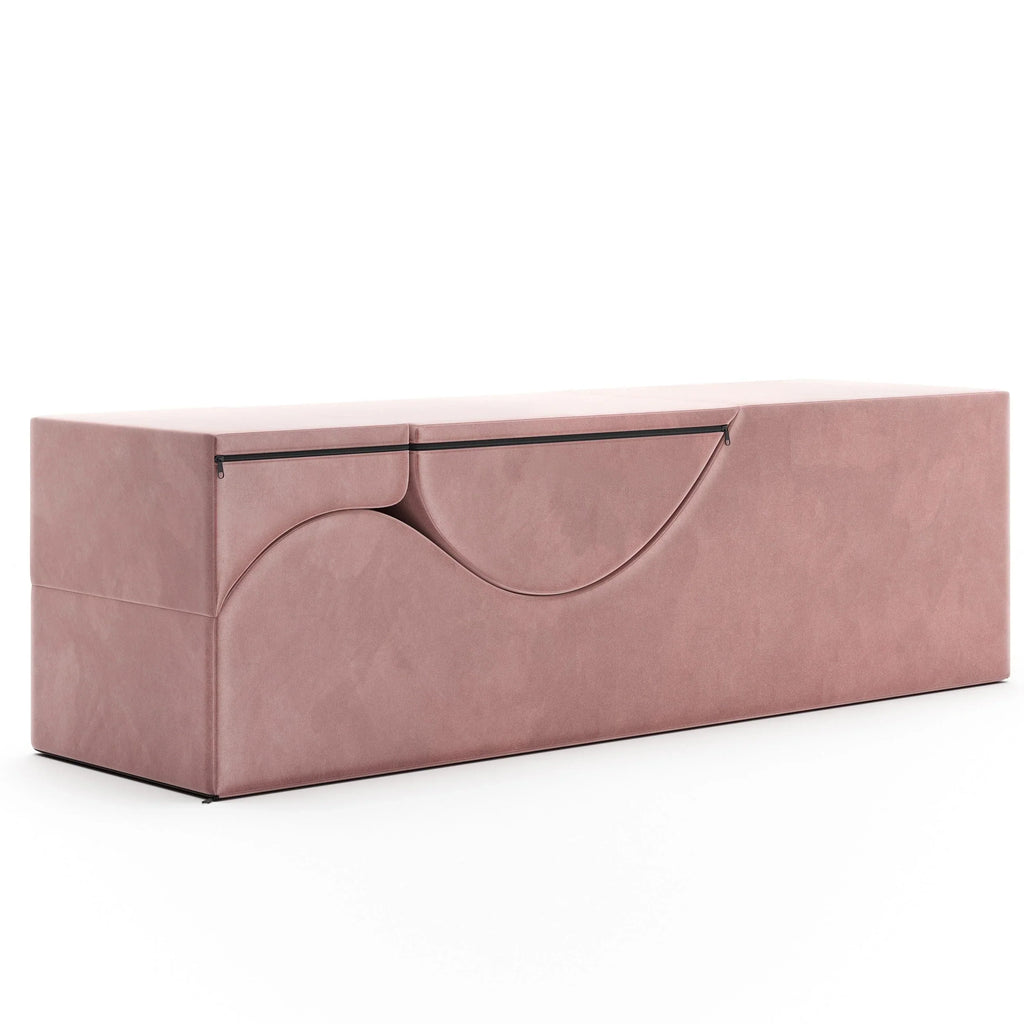 Avana Kami converteerbare chaise longue / yoga en massage - 2-in-1 hocker met verborgen uitklapbare yogastoel, microvelours - N/A