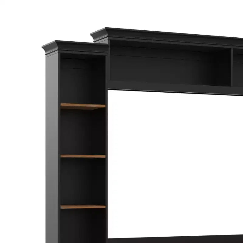 Unità a parete centro d'intrattenimento in stile rustico ModernLuxe 4-in-1, adatta a TV fino a 70, mobile TV e console multimediale con ripiani e cassetti regolabili