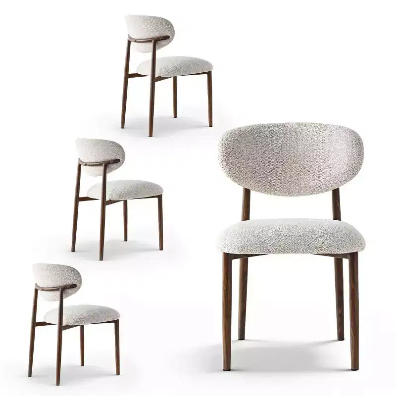 Ensemble de 4 chaises de salle à manger modernes rembourrées avec dossier incurvé, chaises d’appoint sans accoudoirs à structure en fer pour salle à manger et cuisine-Panipeachy