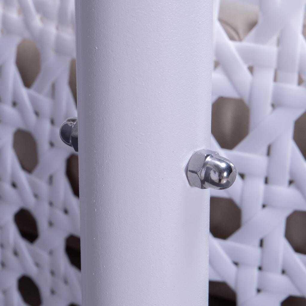 LeisureMod hängender Doppelsitz-Eierstuhl mit Gestell – Outdoor-/Indoor-Hängesessel aus Rattan-Geflecht für Terrasse, Schaukel und Hängeliege mit Polstern