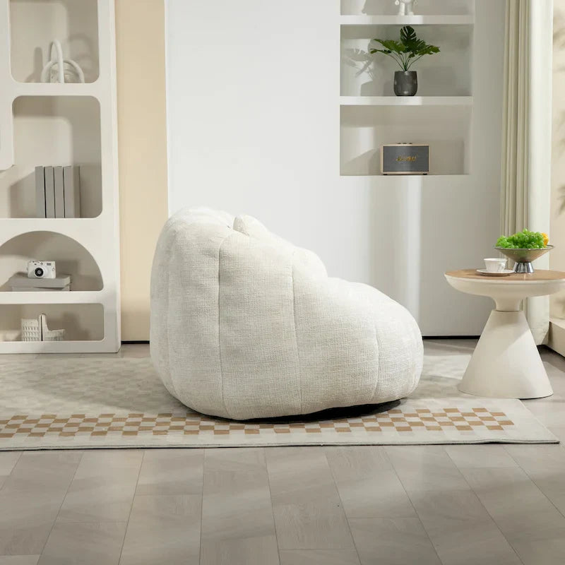 Witte chenille loungefauteuil van 63,78 met schuim met hoge dichtheid