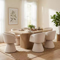 Conjunto de jantar moderno de madeira e metal Christopher Knight Home Yodsak com 7 peças e cadeiras giratórias a 180
