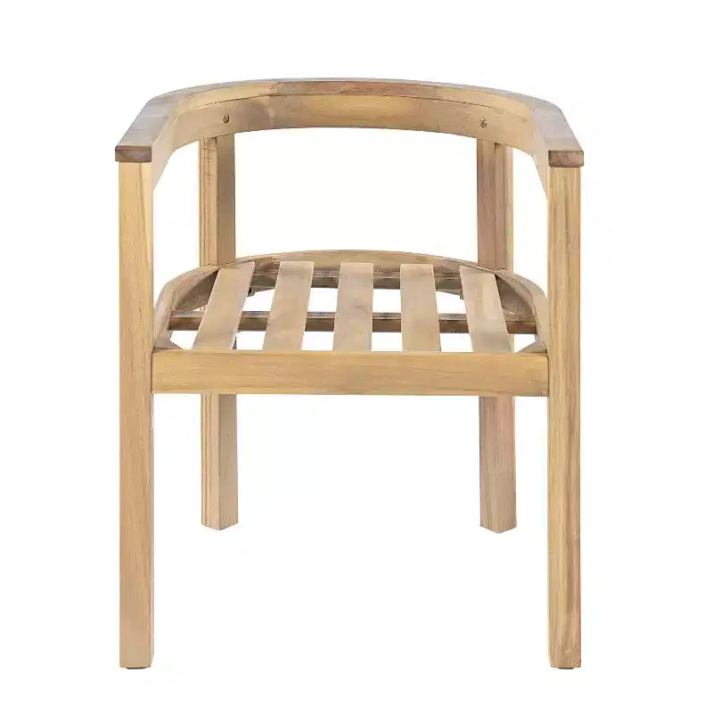 Conjunto de jantar rústico Irene da Christopher Knight Home com 9 peças, em madeira de acácia para exterior, cadeiras com encosto curvo e almofadas