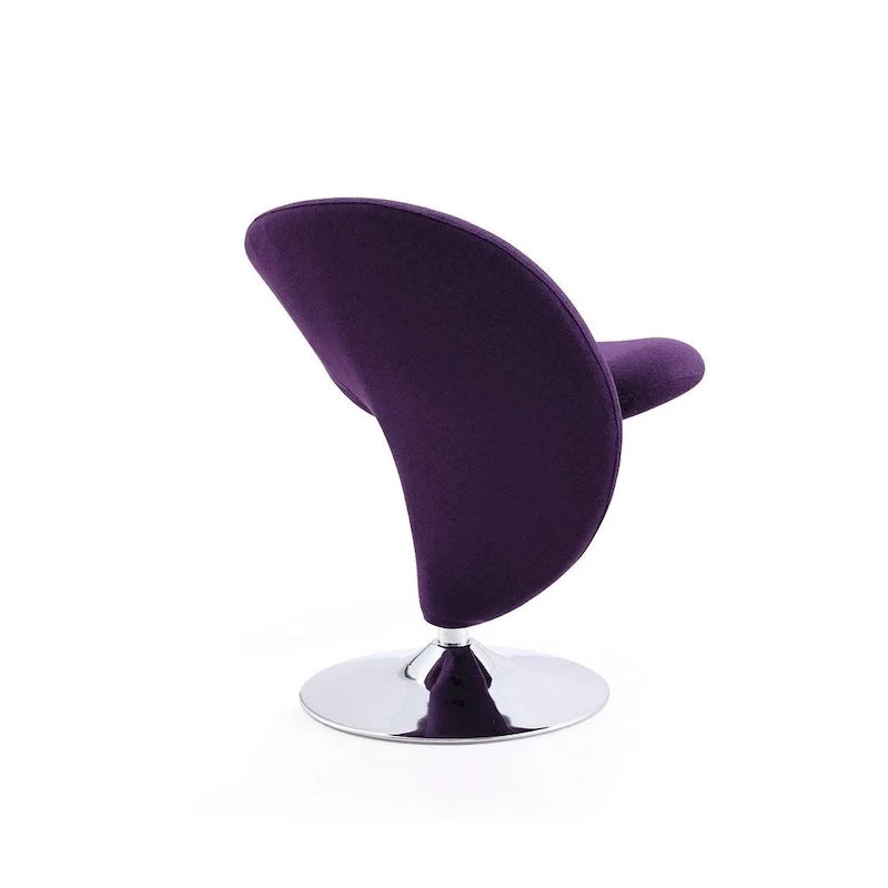 Manhattan Comfort Curl drehbarer Akzentstuhl aus Wollmischgewebe mit Chromgestell (2er-Set)