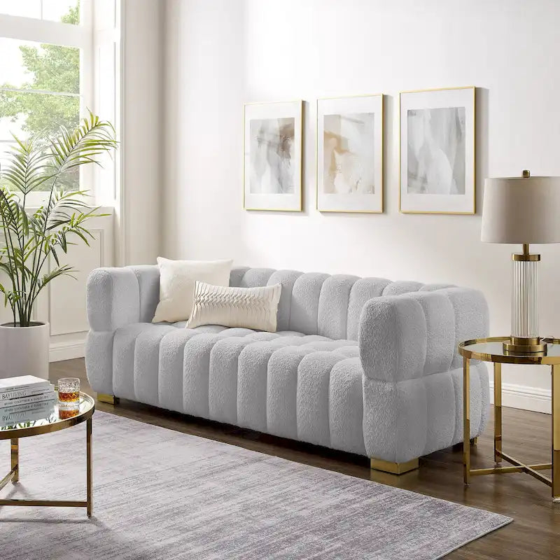 85 modernes Waffelstoff-Sofa, komfortables Freizeitsofa