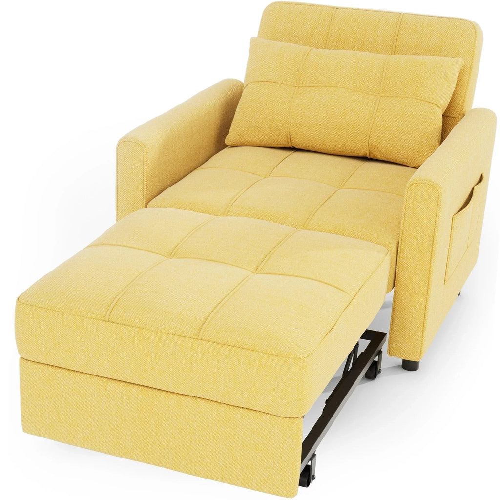 Sofá-cama ajustável 3 em 1, sofá-cadeira extraível, cama dobrável convertível para a sala de estar